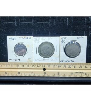 Vintage World Coin Lot Spain Pesatas Circulated Used